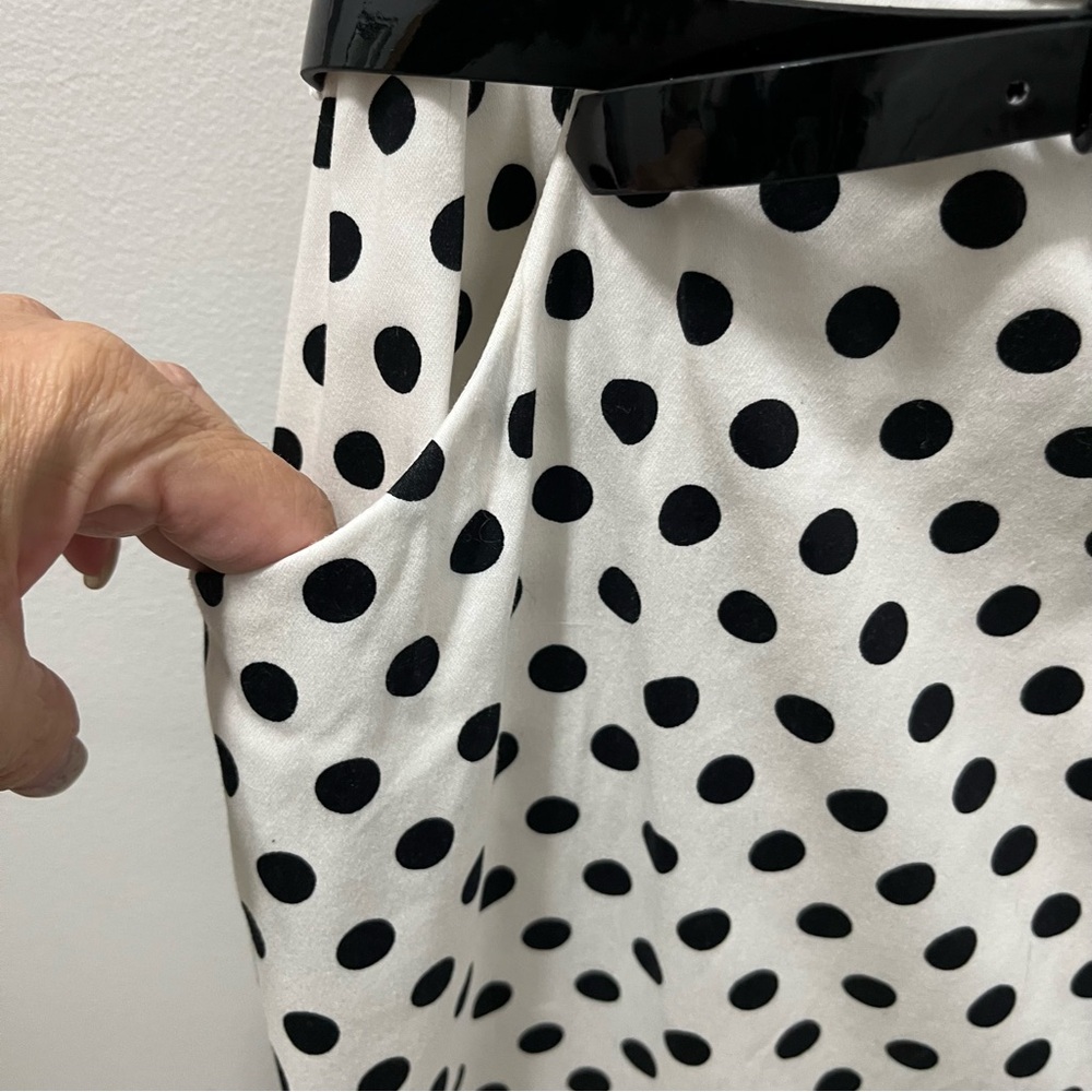 Chaps Black and White Polka Dot Dress - Picture 5 of 13